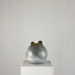 Unique 1970s Franco Bucci Ceramic Vase: 'Whistle' with Two Mouths