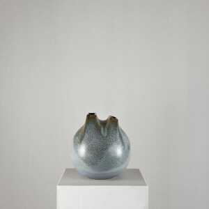 Unique 1970s Franco Bucci Ceramic Vase: 'Whistle' with Two Mouths