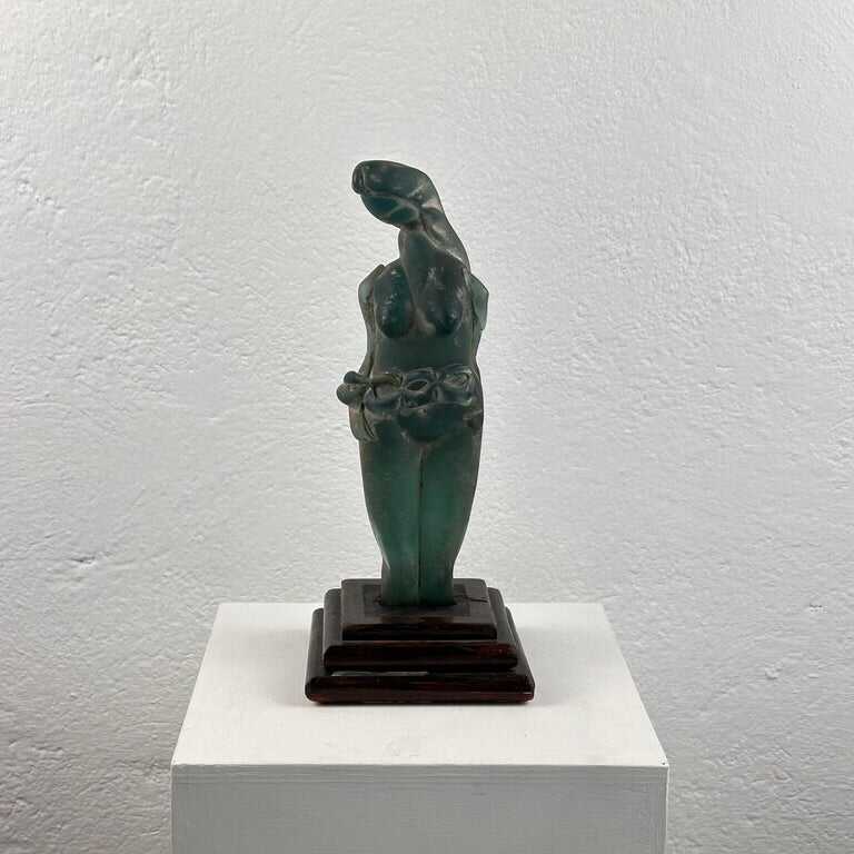 Very Rare Archimede Seguso Etched Murano Glass Woman's Sculpture, 1930s