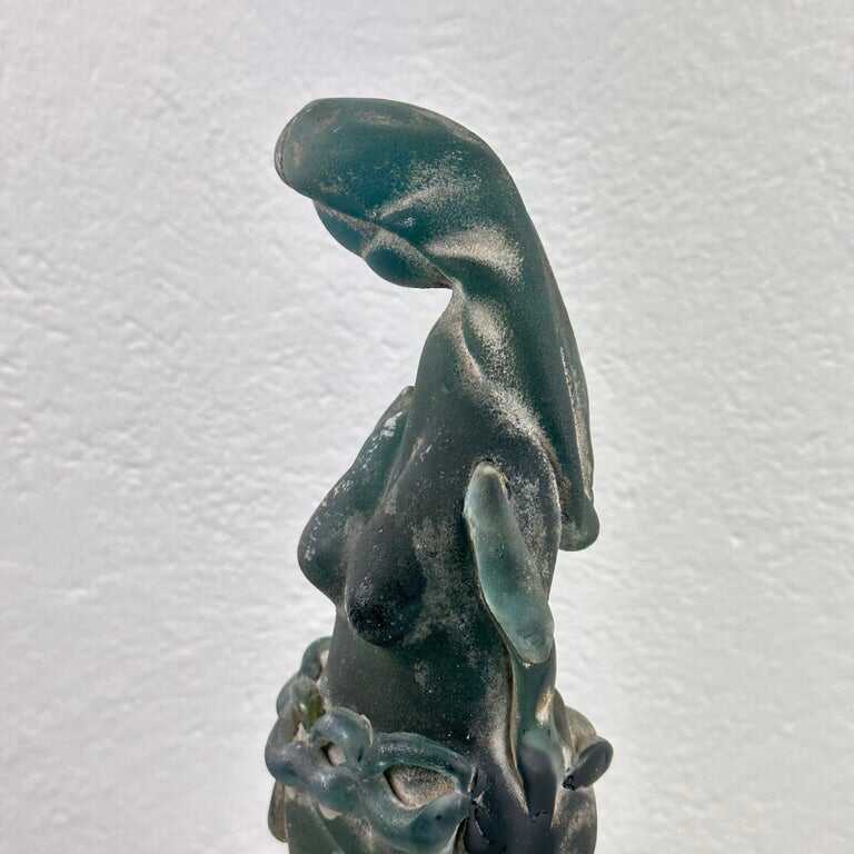 Very Rare Archimede Seguso Etched Murano Glass Woman's Sculpture, 1930s