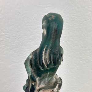 Very Rare Archimede Seguso Etched Murano Glass Woman's Sculpture, 1930s