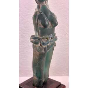 Very Rare Archimede Seguso Etched Murano Glass Woman's Sculpture, 1930s