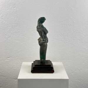 Very Rare Archimede Seguso Etched Murano Glass Woman's Sculpture, 1930s