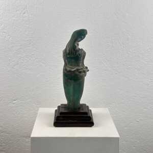 Very Rare Archimede Seguso Etched Murano Glass Woman's Sculpture, 1930s