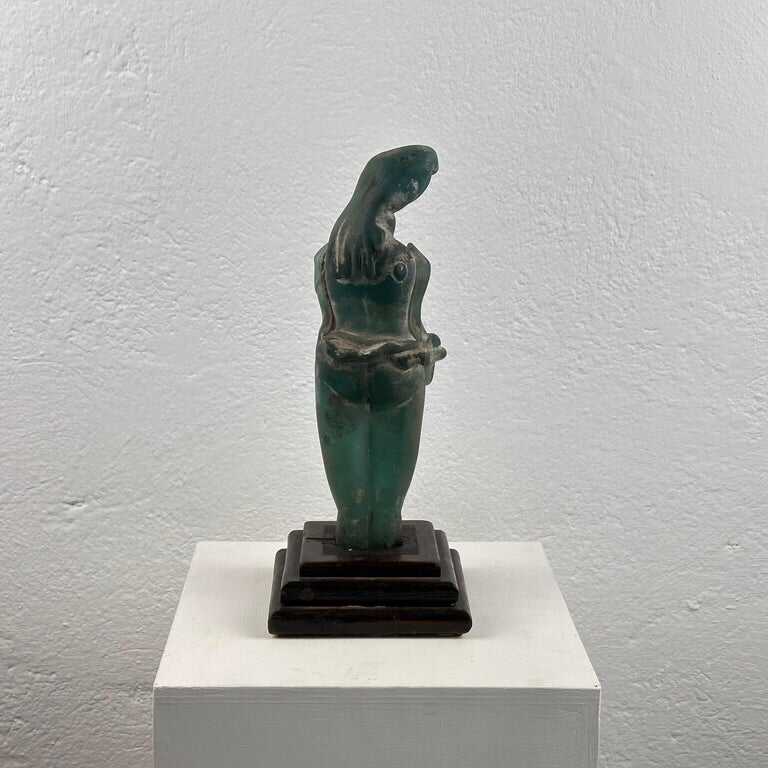 Very Rare Archimede Seguso Etched Murano Glass Woman's Sculpture, 1930s