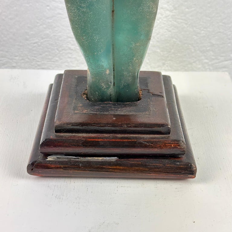 Very Rare Archimede Seguso Etched Murano Glass Woman's Sculpture, 1930s