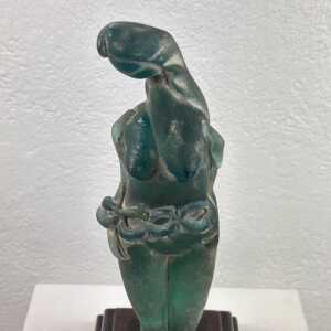 Very Rare Archimede Seguso Etched Murano Glass Woman's Sculpture, 1930s