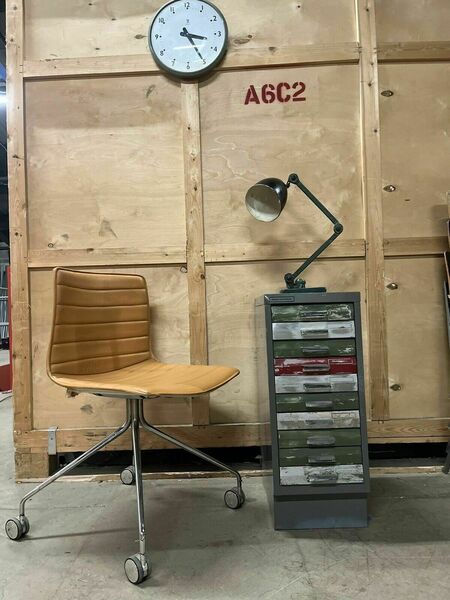 Vintage 1970s Small Filing Cabinet Grey