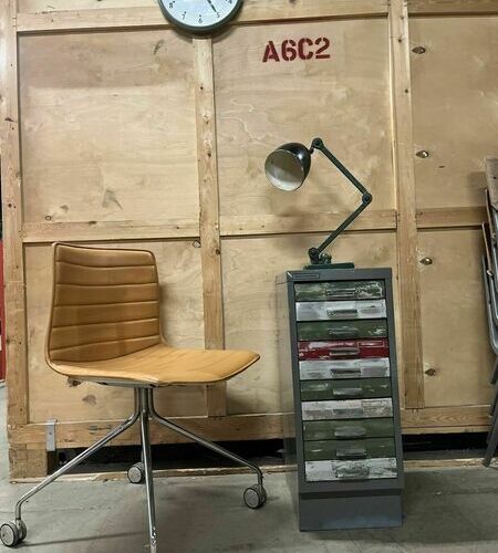 Vintage 1970s Small Filing Cabinet Grey