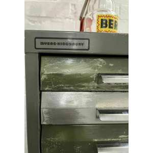 Vintage 1970s Small Filing Cabinet Grey