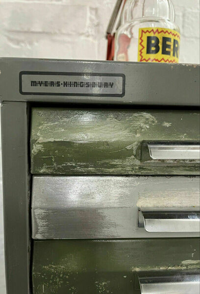 Vintage 1970s Small Filing Cabinet Grey