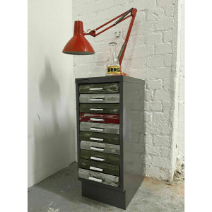 Vintage 1970s Small Filing Cabinet Grey