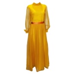 Vintage Cresta Mustard Colour Gown
