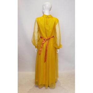 Vintage Cresta Mustard Colour Gown