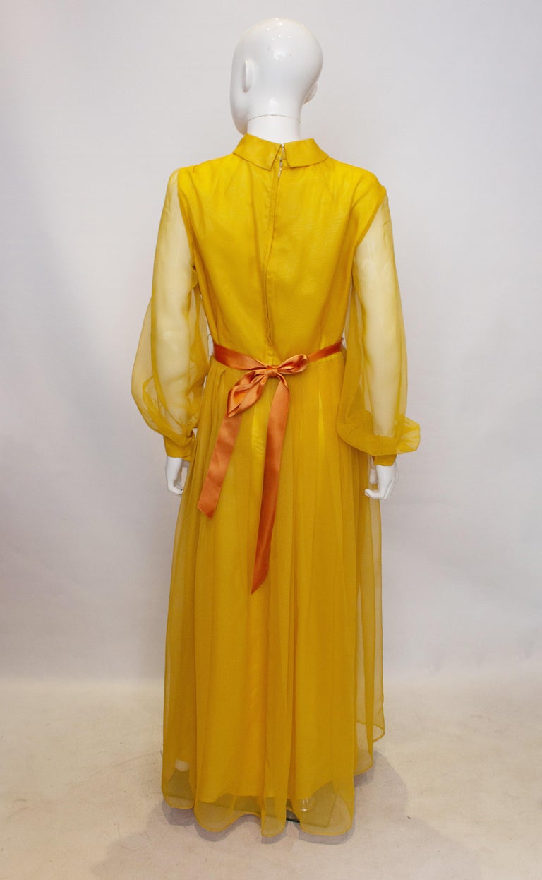 Vintage Cresta Mustard Colour Gown
