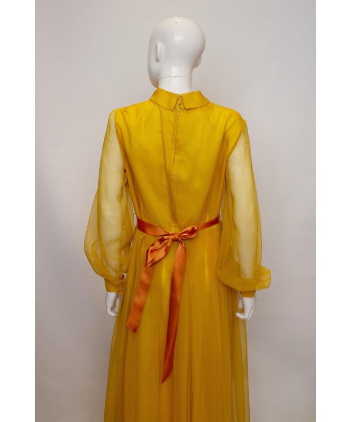 Vintage Cresta Mustard Colour Gown