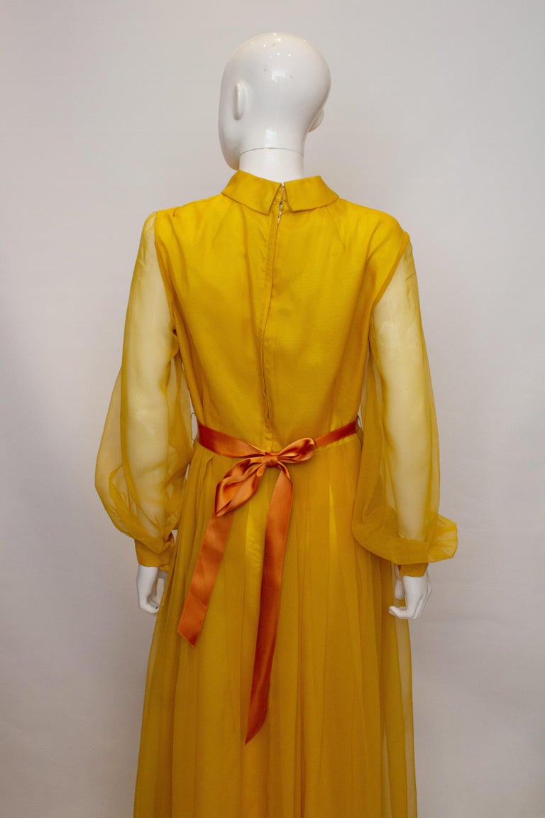 Vintage Cresta Mustard Colour Gown