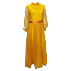 Vintage Cresta Mustard Colour Gown