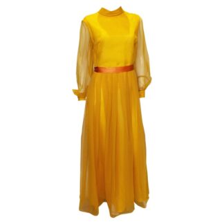 Vintage Cresta Mustard Colour Gown