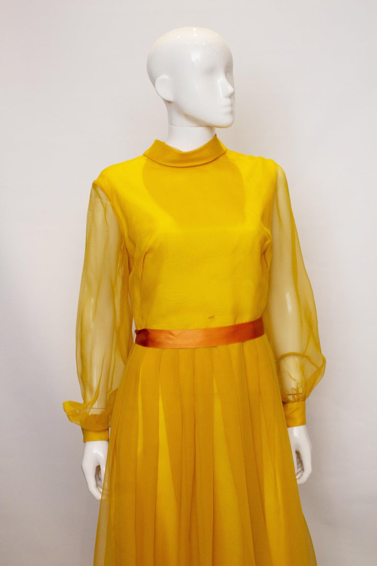 Vintage Cresta Mustard Colour Gown