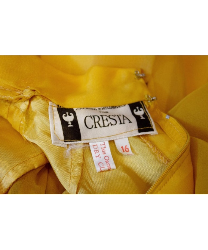 Vintage Cresta Mustard Colour Gown