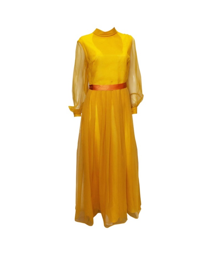 Vintage Cresta Mustard Colour Gown