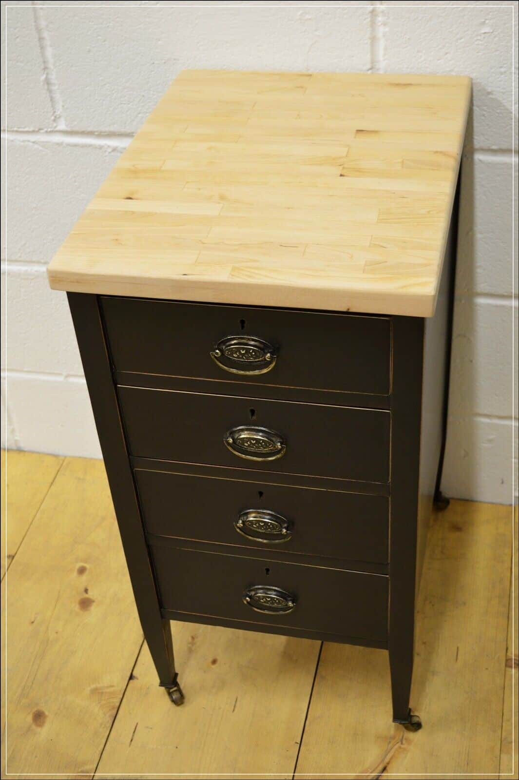 vintage filing cabinet butcher`s block kitchen island chest of drawers DELIVERY