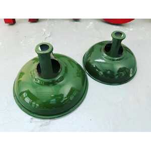 Vintage Industrial Lamp Shades X2 Green