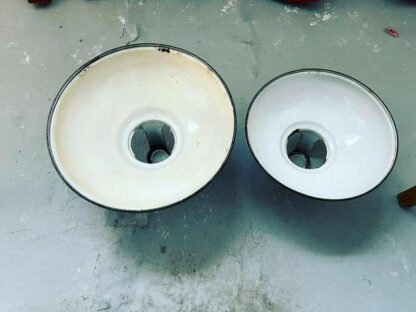 Vintage Industrial Lamp Shades X2 Green