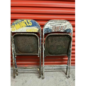 Vintage Metal Folding Chairs Billy Smarts Circus C1950s