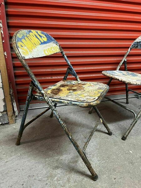 Vintage Metal Folding Chairs Billy Smarts Circus C1950s