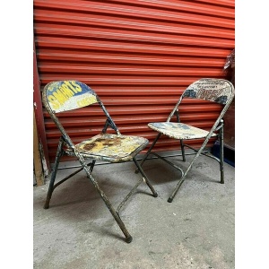 Vintage Metal Folding Chairs Billy Smarts Circus C1950s