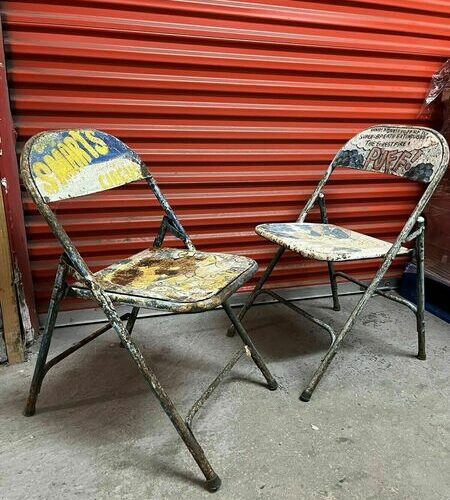 Vintage Metal Folding Chairs Billy Smarts Circus C1950s