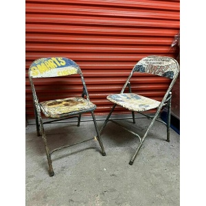 Vintage Metal Folding Chairs Billy Smarts Circus C1950s