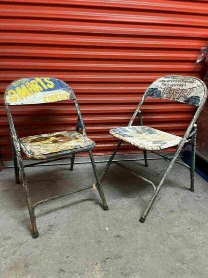 Vintage Metal Folding Chairs Billy Smarts Circus C1950s