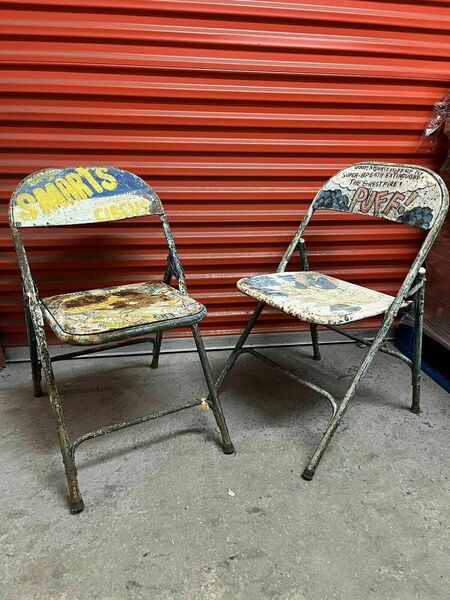 Vintage Metal Folding Chairs Billy Smarts Circus C1950s