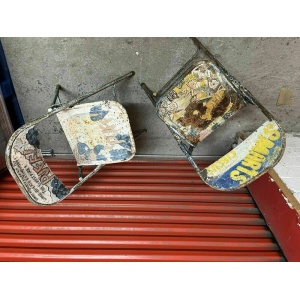 Vintage Metal Folding Chairs Billy Smarts Circus C1950s