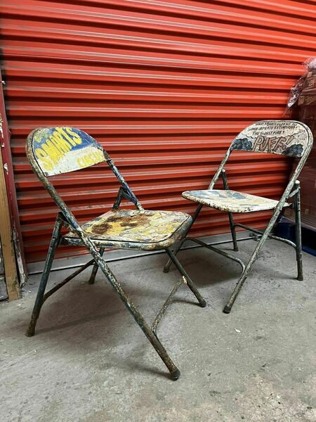 Vintage Metal Folding Chairs Billy Smarts Circus C1950s