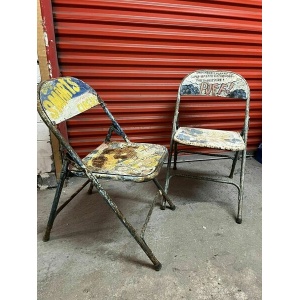 Vintage Metal Folding Chairs Billy Smarts Circus C1950s