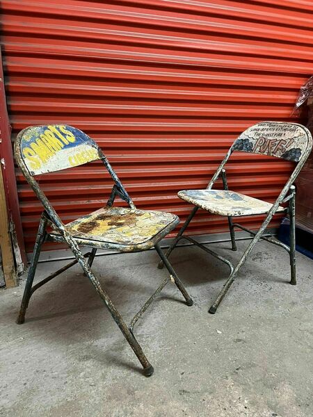 Vintage Metal Folding Chairs Billy Smarts Circus C1950s