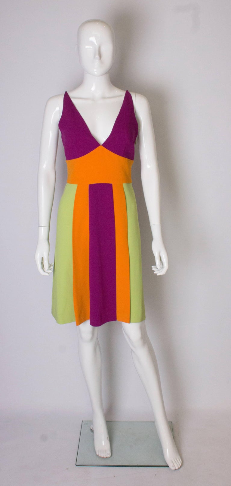 Vintage Moschino Multi Colour Runway Crepe Dress