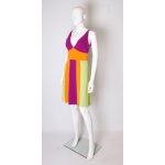 Vintage Moschino Multi Colour Runway Crepe Dress
