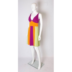 Vintage Moschino Multi Colour Runway Crepe Dress