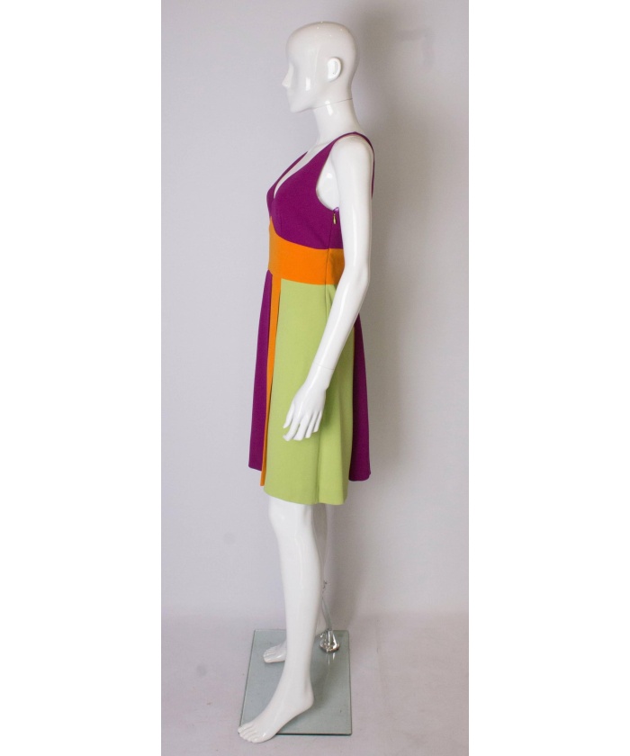 Vintage Moschino Multi Colour Runway Crepe Dress