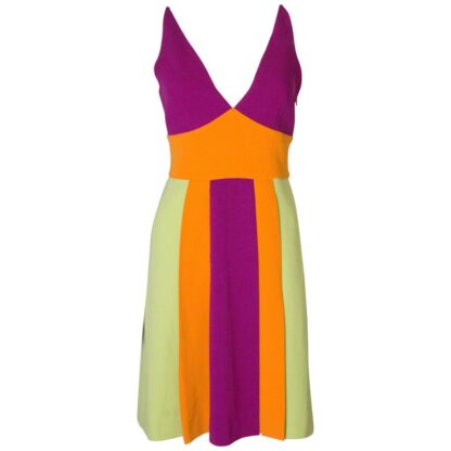 Vintage Moschino Multi Colour Runway Crepe Dress