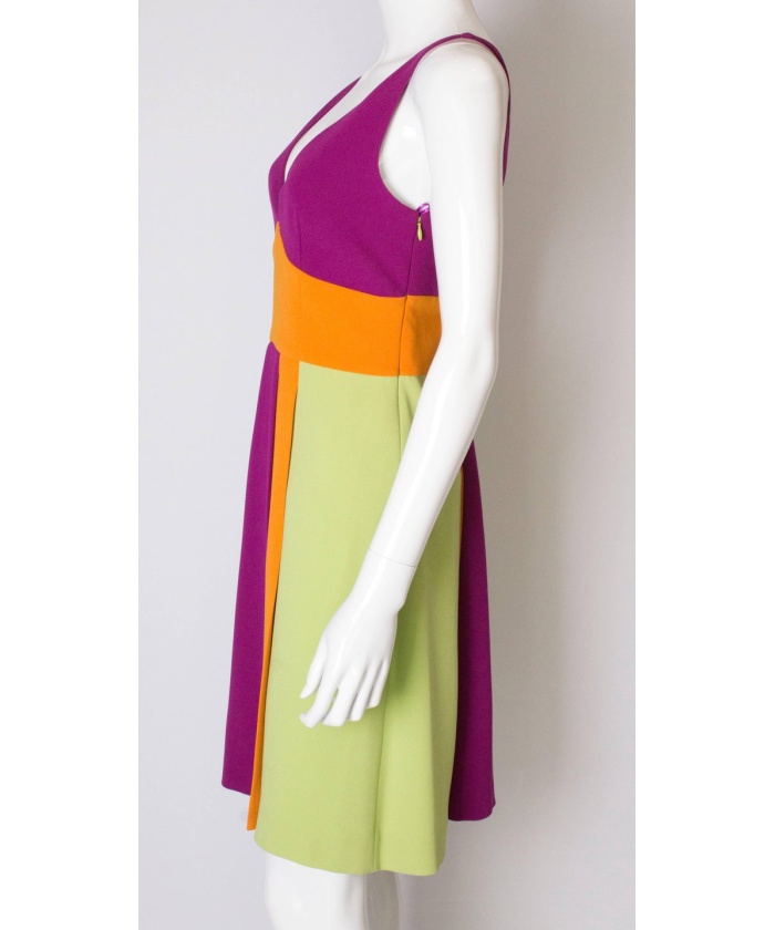 Vintage Moschino Multi Colour Runway Crepe Dress