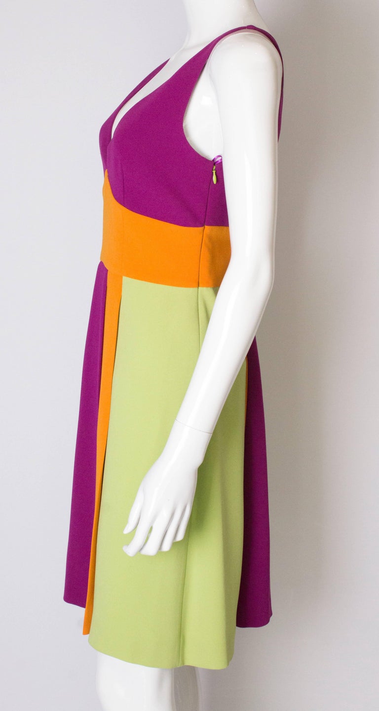 Vintage Moschino Multi Colour Runway Crepe Dress