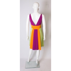 Vintage Moschino Multi Colour Runway Crepe Dress