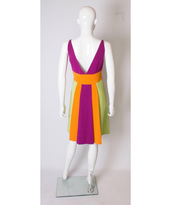 Vintage Moschino Multi Colour Runway Crepe Dress