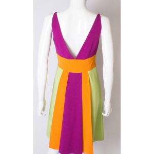 Vintage Moschino Multi Colour Runway Crepe Dress